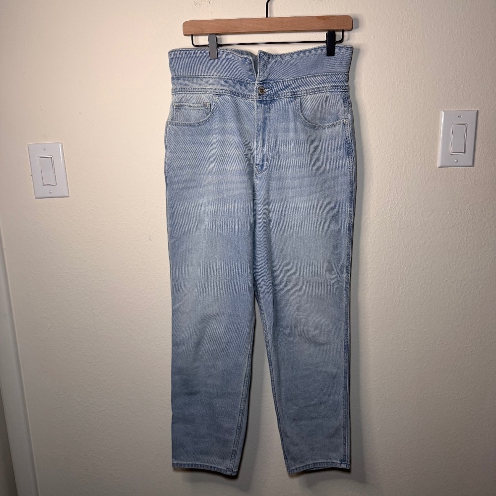 Hollister Ultra High Rise Mom Jeans Size 11R (30) Light Wash Vintage Stretch Y2K